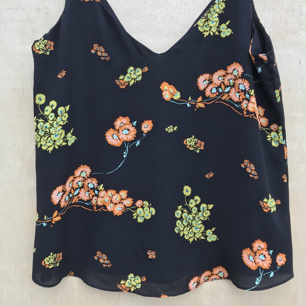 A.L.C. Renne Black Floral Silk Tank Top View 2